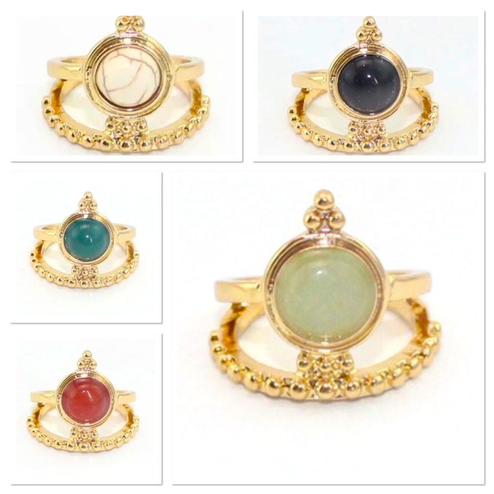 🔅Dubai Gold Stone Crown Ring